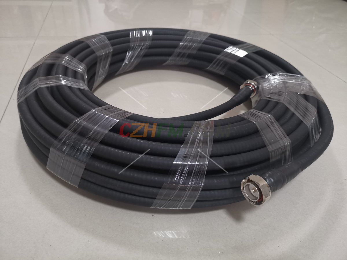 (imagen para) Cable coaxial helicoidal 50-12 (1∕2') de 20 metros con conector L29 DIN+DIN - Pinche Imagen para Cerrar