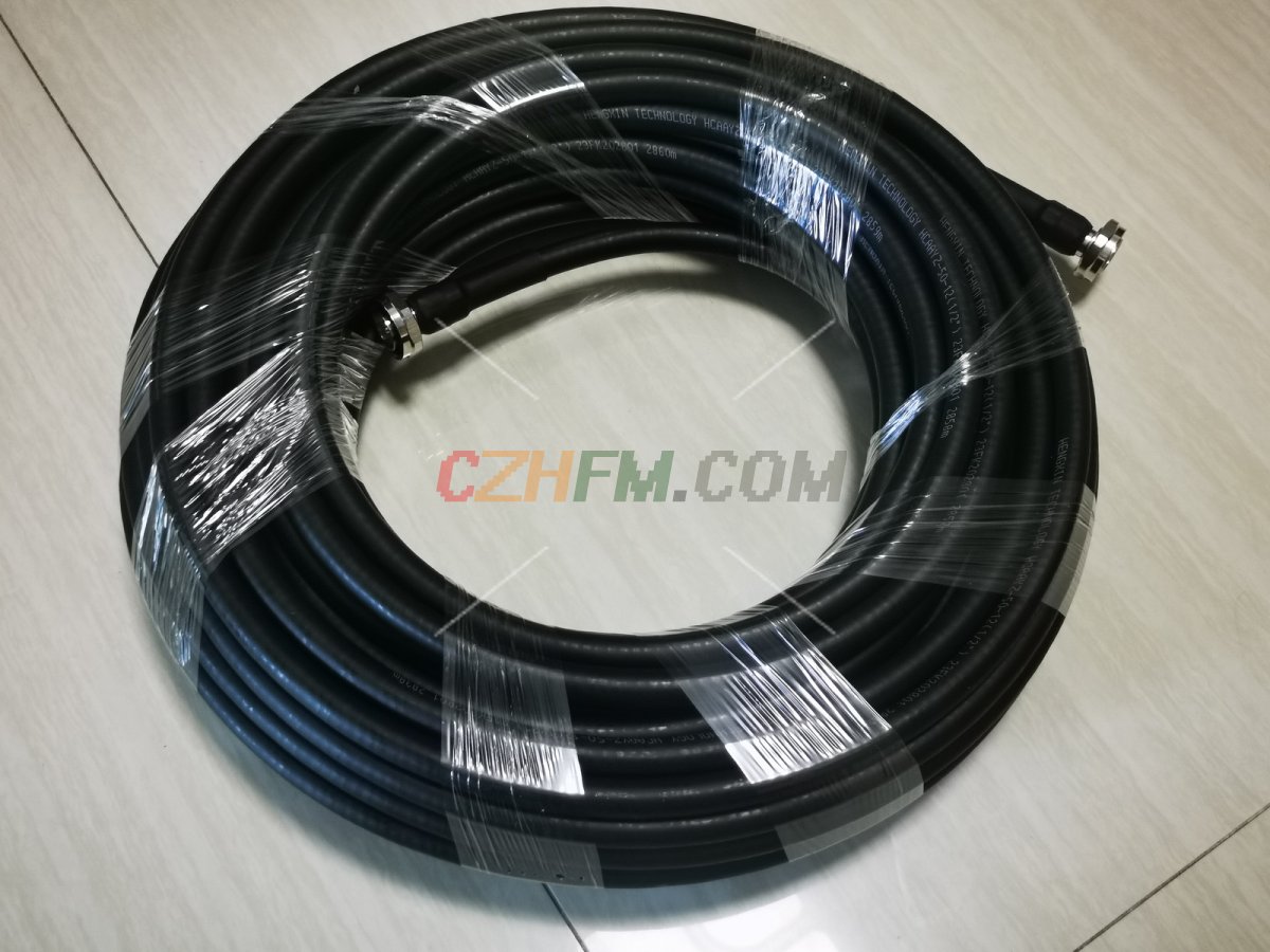 (imagen para) Cable coaxial helicoidal 50-12 (1∕2') de 40 metros con conector L29 DIN+DIN - Pinche Imagen para Cerrar