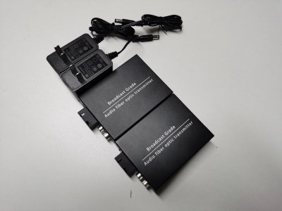 (image for) 2CH Audio over Fiber optic Converter,Broadcast RCA Extender to Fiber Singlmode up to 20Km(12.4mi), A set