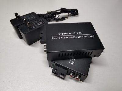 (image for) 2CH Audio over Fiber optic Converter,Broadcast RCA Extender to Fiber Singlmode up to 20Km(12.4mi), A set