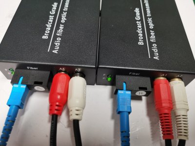 (image for) 2CH Audio over Fiber optic Converter,Broadcast RCA Extender to Fiber Singlmode up to 20Km(12.4mi), A set